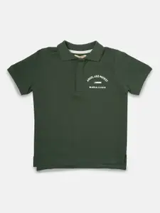 Angel & Rocket Boys Green Polo Collar T-shirt