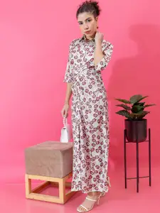 Stylecast X Hersheinbox Floral Printed Satin Maxi Dress