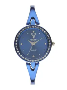 Hobforestessentials Women Embellished Dial & Blue Bracelet Style Straps Analogue Watch