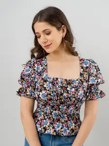 PRETTY LOVING THING Multicoloured Floral Print Top