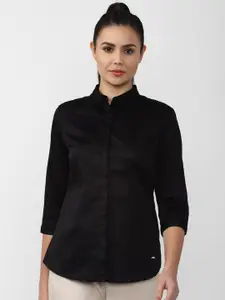 Van Heusen Woman Women Black Solid Casual Shirt