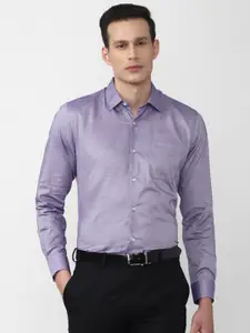 Peter England Men Purple Slim Fit Formal Shirt