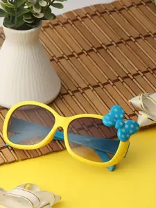 PASSION PETALS Girls Brown Lens & Yellow Oval Sunglasses with Polarised and UV Protected Lens