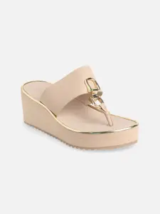 ALDO Women Beige Wedge Sandals