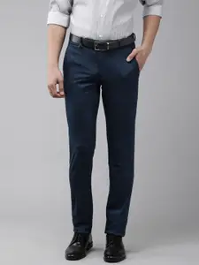 Van Heusen Men Checked Ultra Slim Fit Formal Trousers