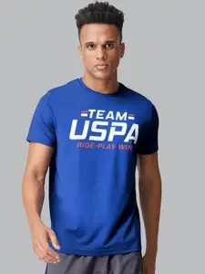 U.S. Polo Assn. U S Polo Assn Men Blue Printed Athleisure T-shirts