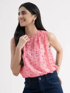FableStreet Pink Floral Printed Top