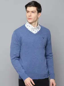 GANT Men Blue Solid Sweater