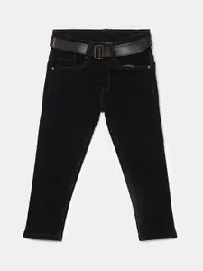 V-Mart Boys Black Solid Denim Mid-Rise Jeans