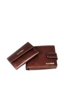 CALFNERO Men Maroon Leather Two Fold Wallet