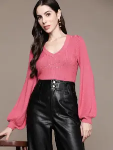 bebe Women Pink Cosmo Season Staples Logo Embellished Pullover