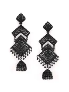 Jazz and Sizzle Black Contemporary Jhumkas Earrings