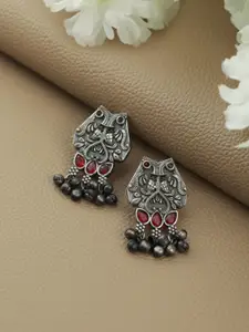 Jazz and Sizzle Silver-Toned Animal Shaped Jhumkas Earrings