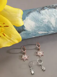 Jazz and Sizzle Rose Gold Contemporary Drop Earrings