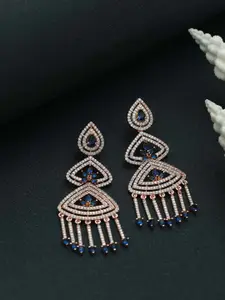 Jazz and Sizzle Blue Crescent Shaped Drop Earrings