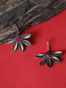 Jazz and Sizzle Silver-Toned Floral Drop Earrings