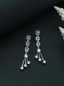 Jazz and Sizzle Silver-Toned Classic Drop Earrings