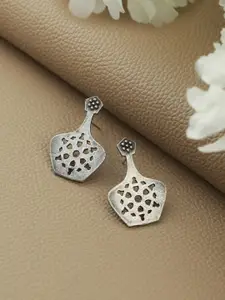 Jazz and Sizzle Silver-Plated Geometric Drop Earrings