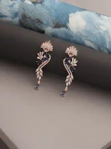 Jazz and Sizzle Blue Floral Drop Earrings