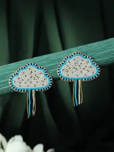 Jazz and Sizzle White Quirky Drop Earrings