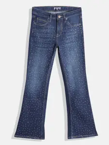 Pepe Jeans Girls Flared High-Rise Light Fade Stretchable Jeans