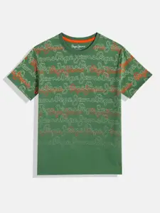 Pepe Jeans Boys Brand Logo Printed Pure Cotton T-shirt