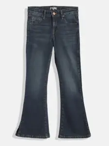 Pepe Jeans Girls Navy Blue Flared Clean Look Stretchable Jeans