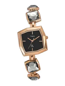 Timex Women Brass Embellished Bracelet Style Straps Analogue Watch TWEL16100