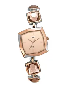 Timex Women Rose Gold-Toned Brass  Bracelet Style Straps Analogue Watch