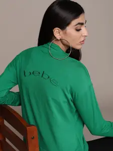 bebe Women Aventurine Brand Logo Embroidered Sweatshirt