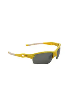 CHARLES LONDON Men Grey Lens & Yellow Sports Sunglasses with UV Protected Lens