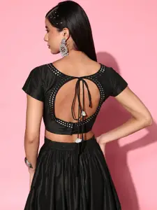 Shae by SASSAFRAS Classy Black Solid Back Details Top