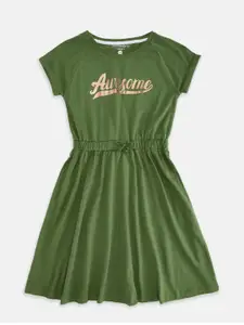 Pantaloons Junior Girls Olive Green Dress