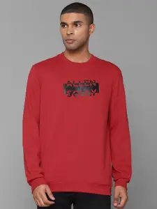 Allen Solly Men Red Printed Cotton Sweatshirt