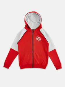 Pantaloons Junior Boys Red Colourblocked Sweatshirt