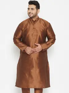 VASTRAMAY Plus size Men Coffee Brown Kurta