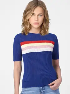 ONLY Women Blue Striped Top