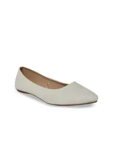 Forever Glam by Pantaloons Women Off White Textured Ballerinas Flats