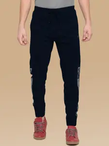 BULLMER Men Navy Blue Brand Logo Printed Track Pants