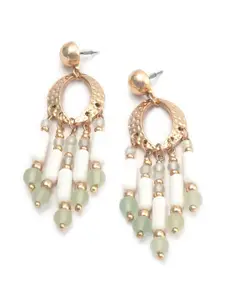 BELLEZIYA Gold-Plated Contemporary Drop Earrings