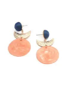 BELLEZIYA Gold Plated Contemporary Drop Earrings