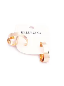 BELLEZIYA Gold-Toned Contemporary Drop Earrings