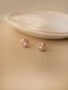 MANNASH Women Rose Circular Studs Earrings