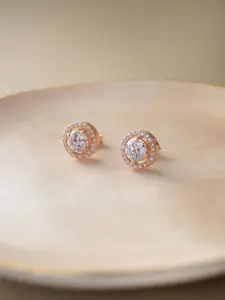 MANNASH Rose Circular Studs Sterling Silver  Earrings