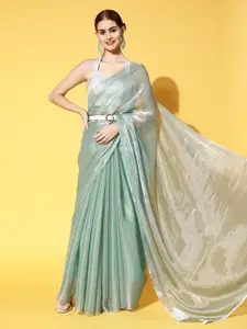 Saree mall Solid Saree with Embellished border