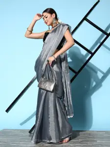 Saree mall Solid Saree with Embellished border