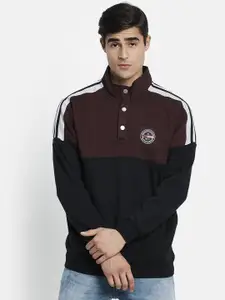 Octave Men Green Colourblocked Sweatshirt