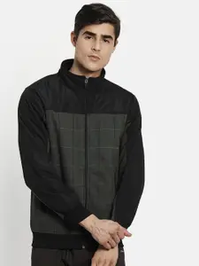 Octave Men Olive Green Colourblocked Sweatshirt