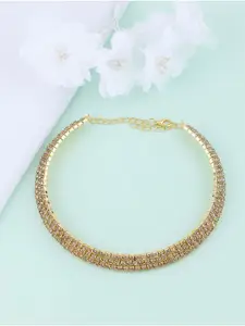 Silver Shine Women Gold-Toned Choker Necklace