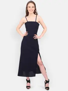 MARC LOUIS Women Blue Solid Sheath Maxi Dress